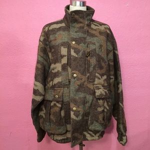 camouflage wool coat